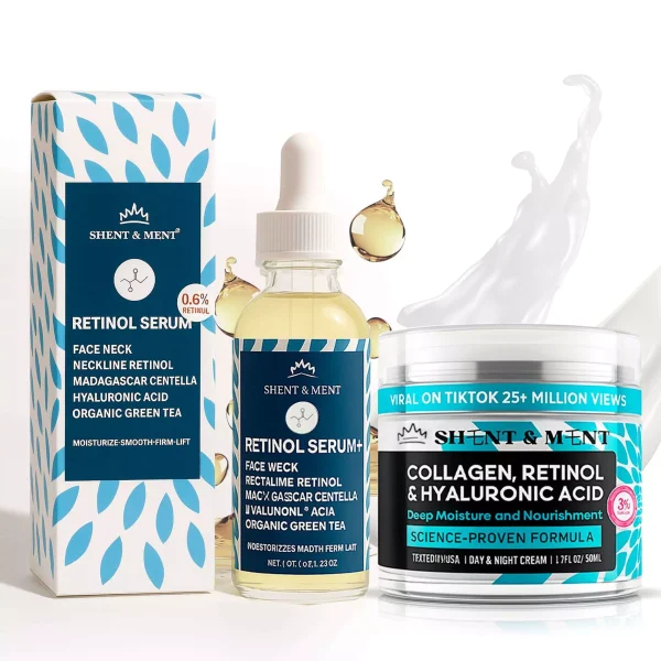 Shent Ment® Intensive Retinol Duo Pack – Sérum (0,6%) + Creme de Alta Potência (3%)